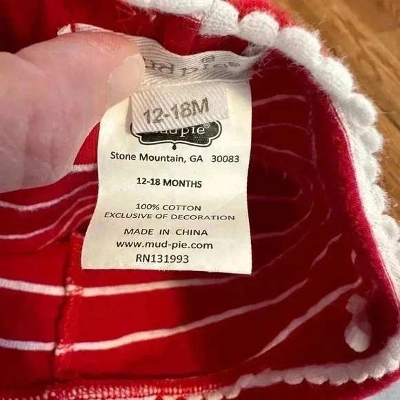 Mud Pie Crab Applique Blue Stripe Sleeveless top and red pants - Picture 11 of 12